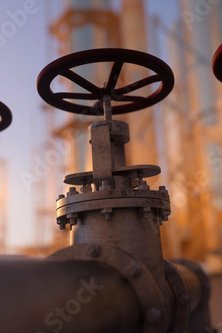 Large industrial gas pipelines in a modern refinery